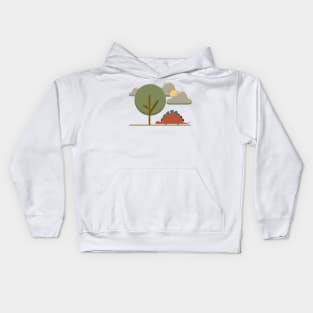 Cute dinosaur in the jungle Kids Hoodie